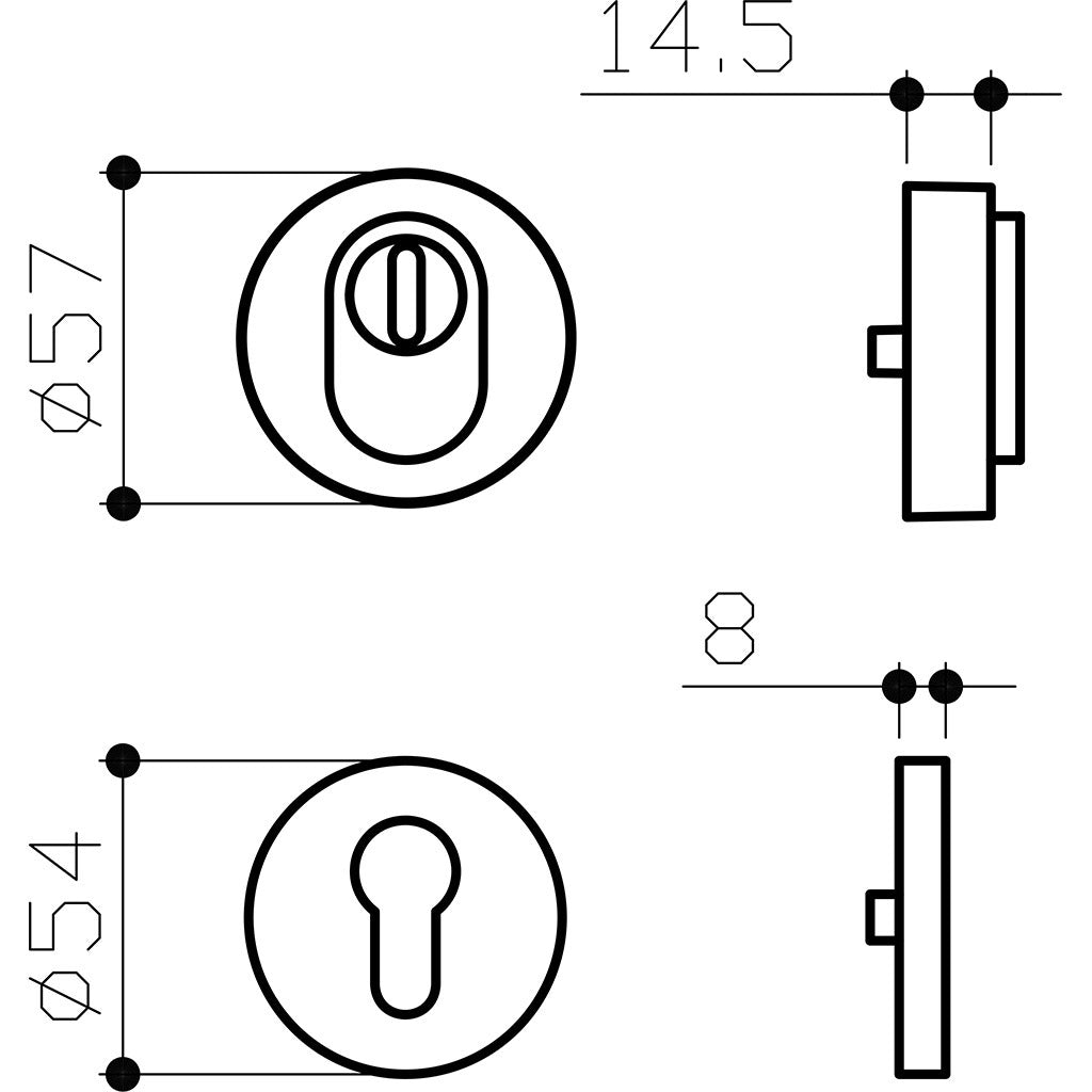 Rosace de haute sécurité noir
