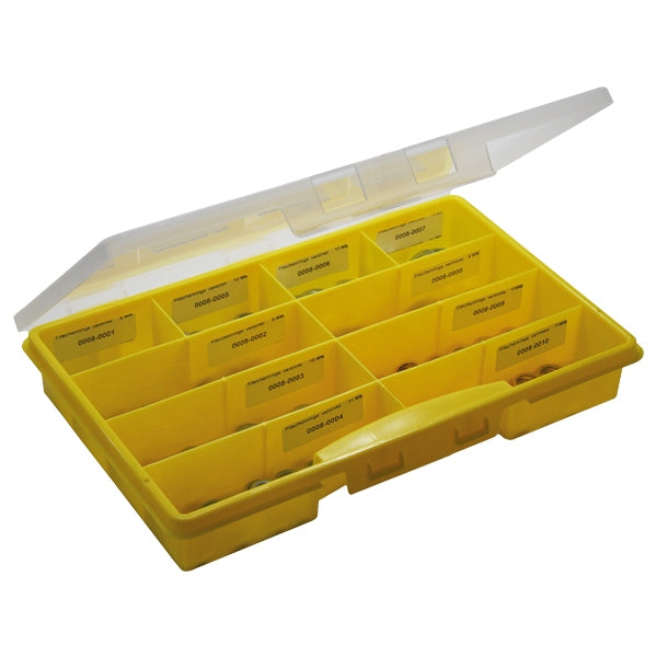 Boite avec assortiment de rondelles pour porte.