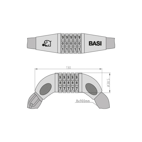 Chaîne anti-vol à code.