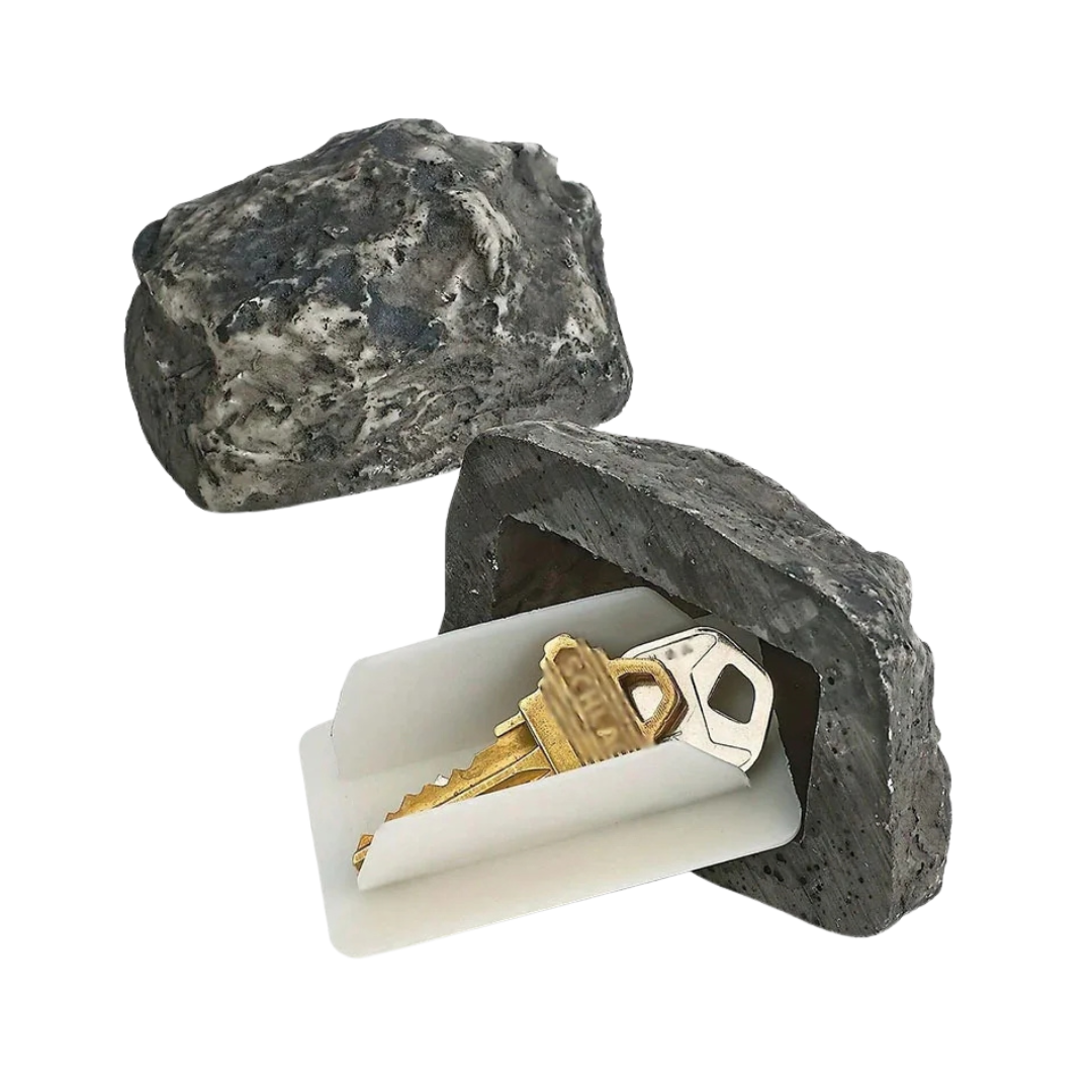 Boîte à clés en forme de pierre