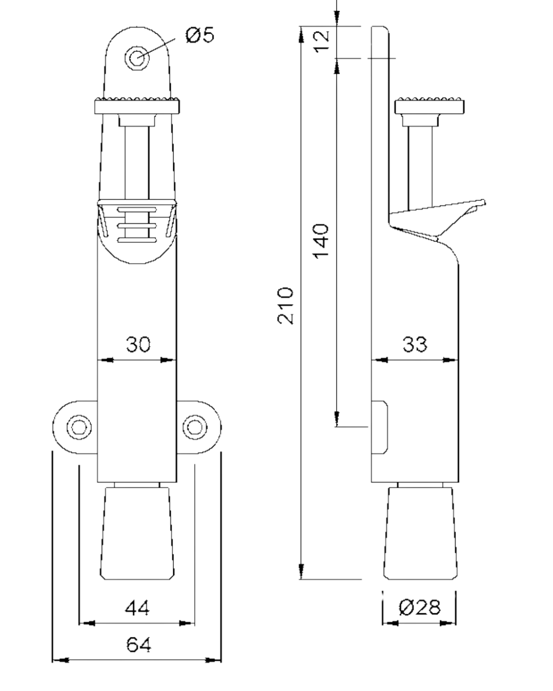 Bloque porte à pédale.