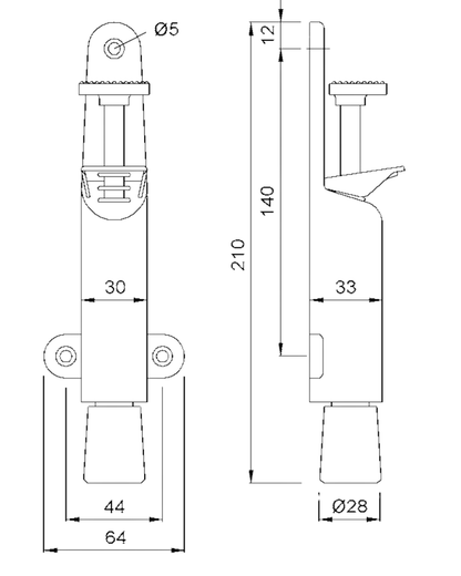 Bloque porte à pédale.