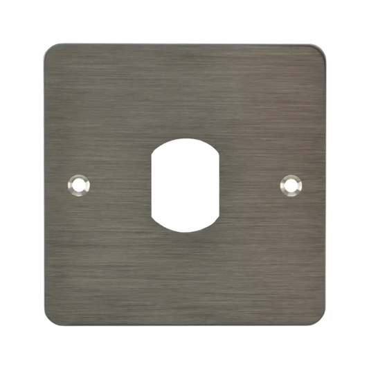Plaque en acier inoxydable 80x80mm, perçage tête Vigik/Intratone T25.