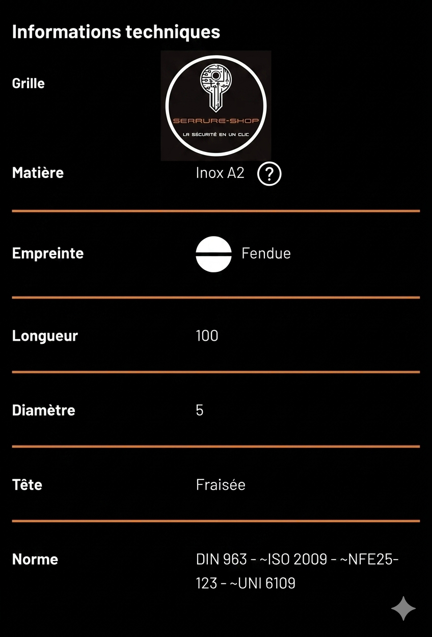 Vis pour cylindre M5x100MM