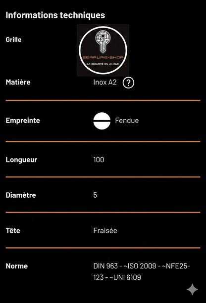 Vis pour cylindre M5x100MM