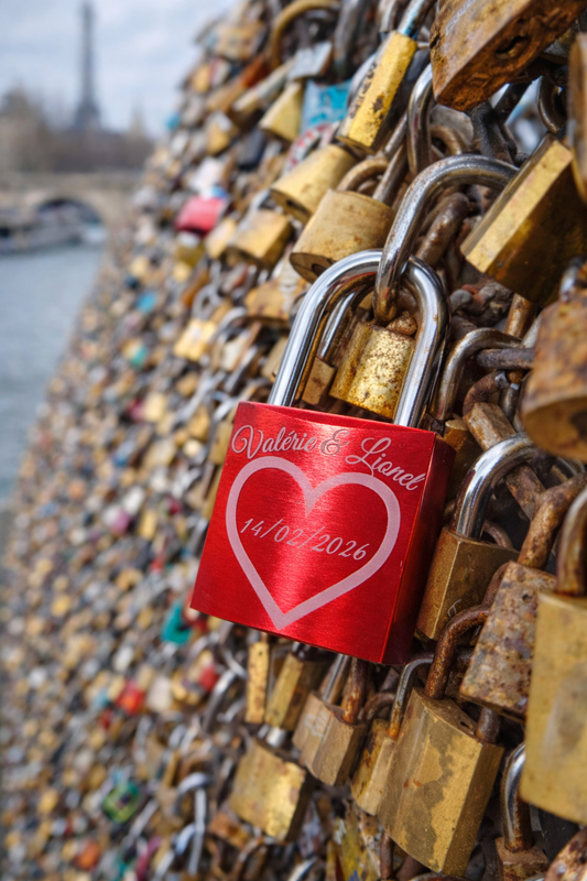 Cadenas Rouge Haut de Gamme à Graver – Robuste & Élégant