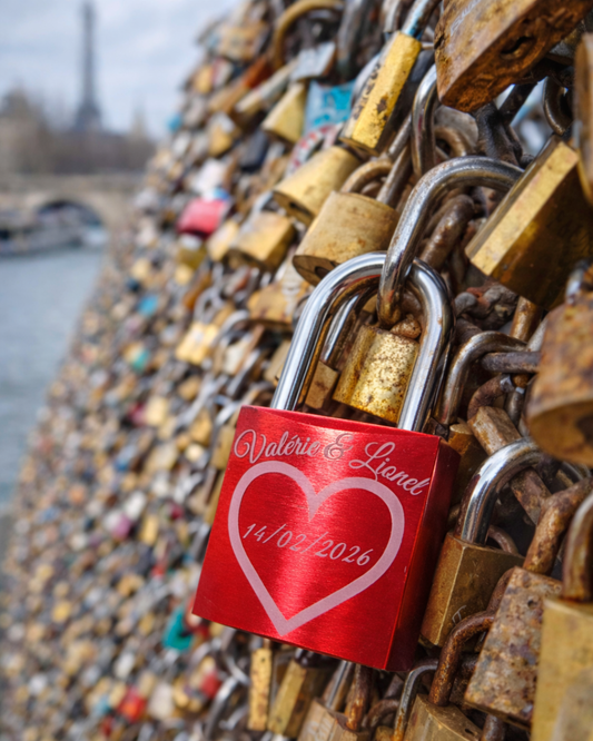 Cadenas Rouge Haut de Gamme à Graver – Robuste & Élégant